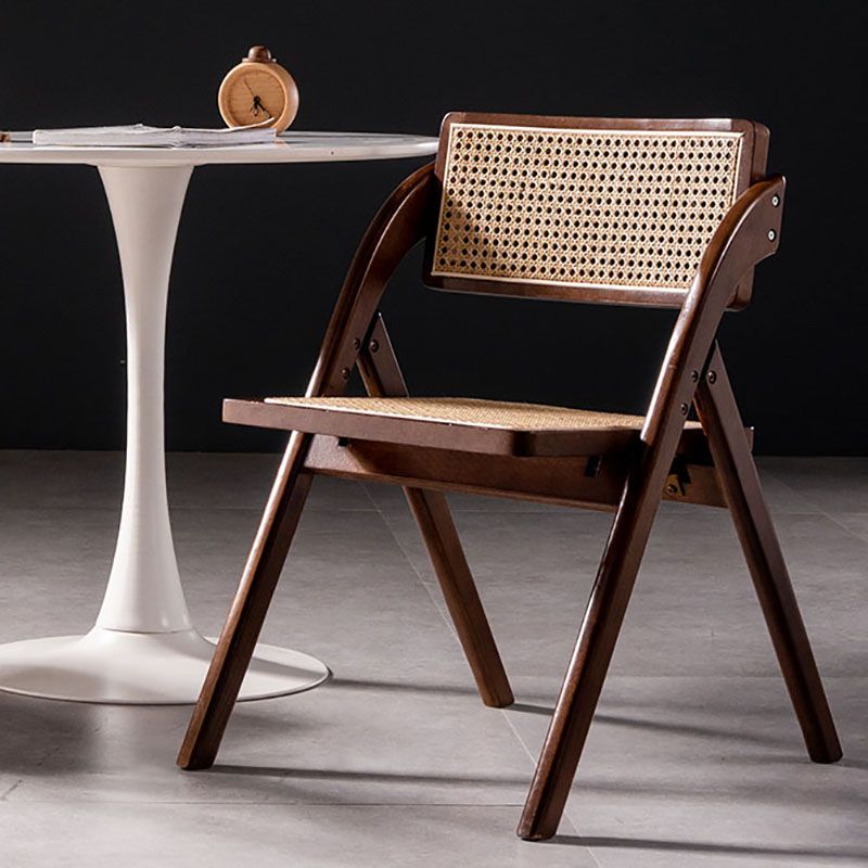 Eigentijdse keukenstoelen dineren open achterste armloze zijstoel met houten benen