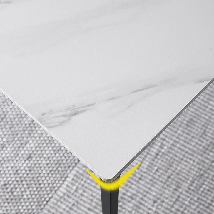 Simple Kitchen Rectangle Shape Dining Table Sintered Stone Top Dining Table with 4 Legs Base Clearhalo ' dining_table' 'Dining Tables & Seating' 'Dining Tables' 'furn' 'furn_dining_table' 'Furniture' 'furniture_dining_table' 'Kitchen & Dining Furniture' 'kitchen&dining_furn' 'kitchen' 'kitchen_dining_table' 1200x1200_1c992c43-287f-4bd4-85da-b58b59c03ee2
