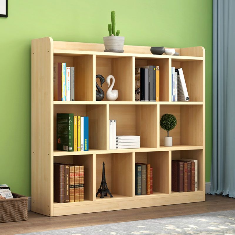 9.4" W Modern Wood Bookcase with Rectangular Shelves Bookshelf  for Living Room