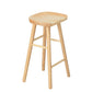 Modern Armless Backless Counter Stool Pine Wood Bar Stool with Pedal