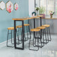 Wood Rectangle Bar Table with High Metal Stools Industrial 1/2/7 Pieces Bar Table Set
