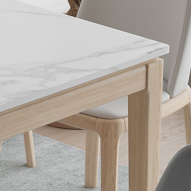 White Top Dining Table Modern Solid Wood Dining Table with 4 Wood Legs Clearhalo ' dining_table' 'Dining Tables & Seating' 'Dining Tables' 'furn' 'furn_dining_table' 'Furniture' 'furniture_dining_table' 'Kitchen & Dining Furniture' 'kitchen&dining_furn' 'kitchen' 'kitchen_dining_table' 1200x1200_1c9b0a5d-f359-4aee-9c28-a32a84ad1026