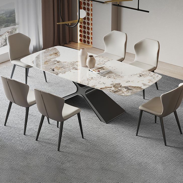 Modern Rectangle Sintered Stone Dining Set 1/2/4/5/6/7 Pieces Dining Table with Chairs Clearhalo 'Dining Room Sets' 'Dining Tables & Seating' 'dining_room_set' 'furn' 'furn_dining_room_set' 'Furniture' 'furniture_dining_room_set' 'Kitchen & Dining Furniture' 1200x1200_1c9c5136-ead4-41d5-a19d-118892216b99