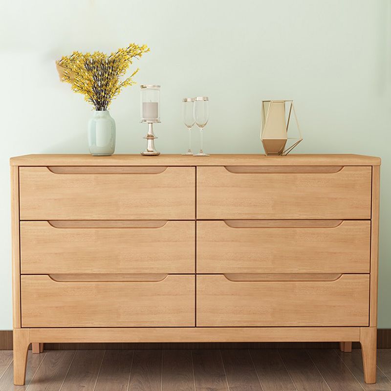 Mid-Century Modern Accent Chest with Straight Legs in Rubberwood Clearhalo 'Cabinets & Chests' 'cabinets_chests' 'furn' 'furn_cabinets_chests' 'Furniture' 'Living Room Furniture' 1200x1200_1c9c78e6-a408-4764-a0e0-83ab8a9b9e93