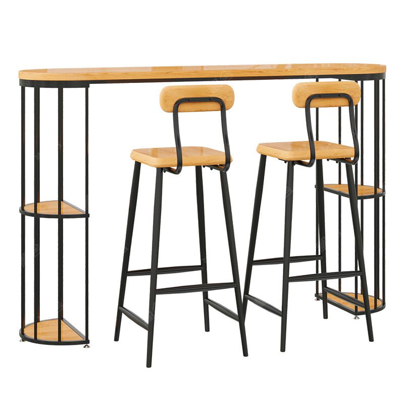 Modern Wood Counter Table 1/3 Pieces Bar Table Set with High Stools for Living Room Clearhalo 'Bar Furniture' 'furn' 'furn_home_bar_bar_sets' 'Furniture' 'Home Bars & Bar Sets' 'home_bar_bar_sets' 'Kitchen & Dining Furniture' 1200x1200_1c9d2cbf-6e60-49a7-8547-9cbbd78b48bc