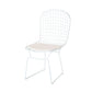 Armless Kitchen Dining Side Chair Metal Dining Chair in White