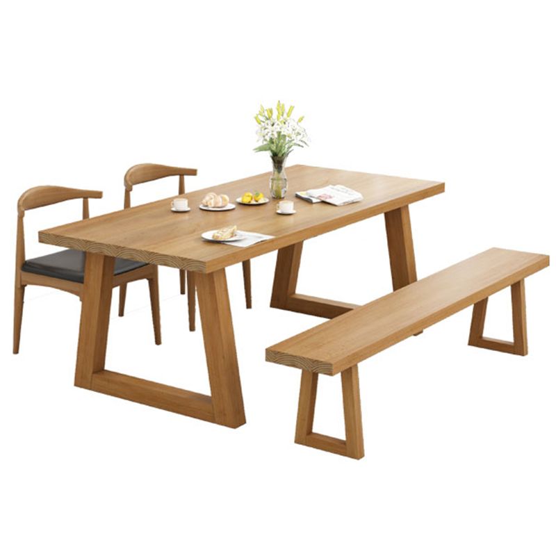 Modern Style 1/4/6 Pieces Dining Bench Set Solid Wood Dining Table and Chairs Clearhalo 'Dining Room Sets' 'Dining Tables & Seating' 'dining_room_set' 'furn' 'furn_dining_room_set' 'Furniture' 'furniture_dining_room_set' 'Kitchen & Dining Furniture' 1200x1200_1c9d9b71-7836-440e-aa04-7515f21c922a