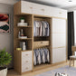 Modern Artificial Wood Wardrobe Freestanding Wardrobe with Sliding Doors