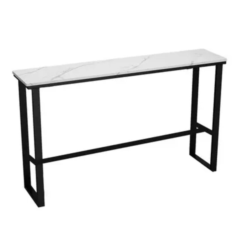 Modern Style Stone Bistro Bar Table Rectangle Metal Base Bar Table Clearhalo 'Bar Furniture' 'Bar Tables' 'bar_tables' 'furn' 'furn_bar_tables' 'Furniture' 'Kitchen & Dining Furniture' 1200x1200_1ca3157c-a046-4917-923c-0ee389c5f699