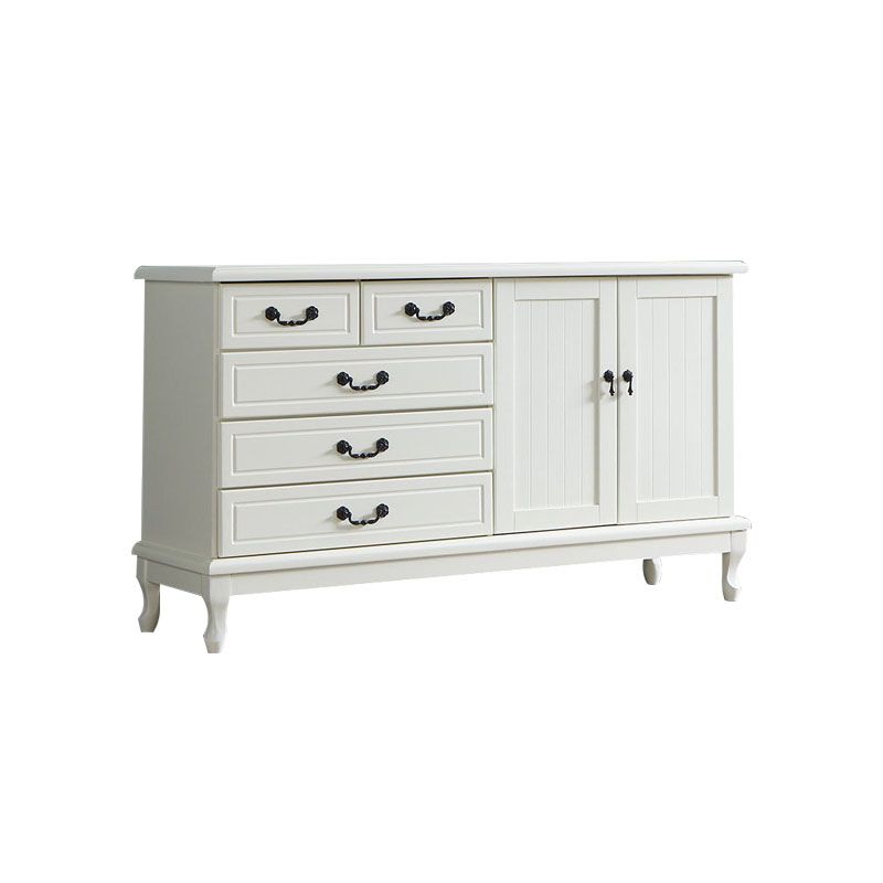 16 "W en bois massif commode commode coffre de rangement horizontal avec tiroirs et portes