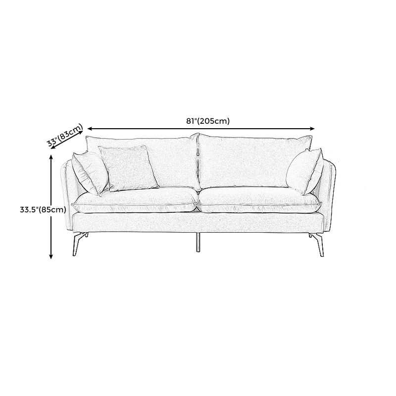 Modern Linen Tuxedo Arm Sofa with Bolster Pillows for Living Room, Apartment Clearhalo 'furn' 'furn_sofas' 'Furniture' 'furniture_sofas' 'kitchen' 'kitchen_sofas' 'Living Room Furniture' 'Sofa' 'sofas' 1200x1200_1ca3e68c-dc22-431a-9bae-13b220fa9ed1