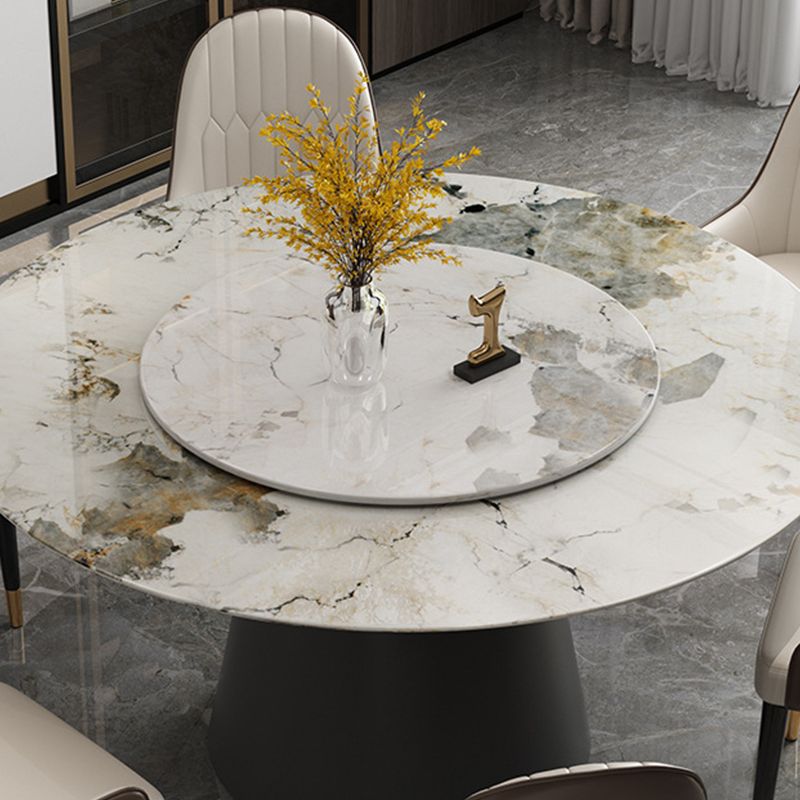 White Round Stone Dining Table Modern Convertible Furniture with Pedestal Base for Home Clearhalo 'Dining Tables & Seating' 'Dining Tables' 'dining_table' 'furn' 'furn_dining_table' 'Furniture' 'Kitchen & Dining Furniture' 1200x1200_1ca5f309-d10d-4c02-8587-fcb9cc1515ea