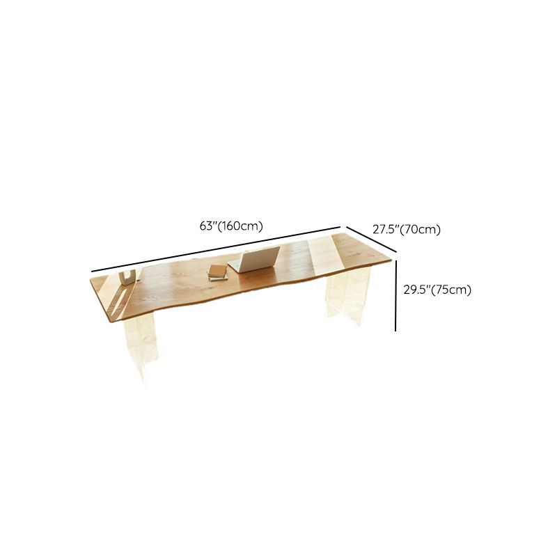Modern Solid Wood Dining Table Natural Finish Table with Acrylic Base Clearhalo 'Dining Tables & Seating' 'Dining Tables' 'dining_table' 'furn' 'furn_dining_table' 'Furniture' 'Kitchen & Dining Furniture' 1200x1200_1ca61df5-148a-413a-9523-fb0315fb22c3