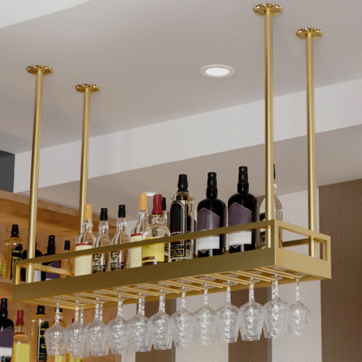 Metaalhangende wijnhouder Rack Modern Wine Rack Kit -39.4 "L x 13,8" W x 5,9 "H H