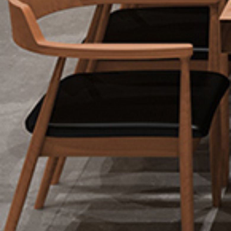 Eigentijdse arm eetstoelen gestoffeerde eetkamerstoelen met houtbasis