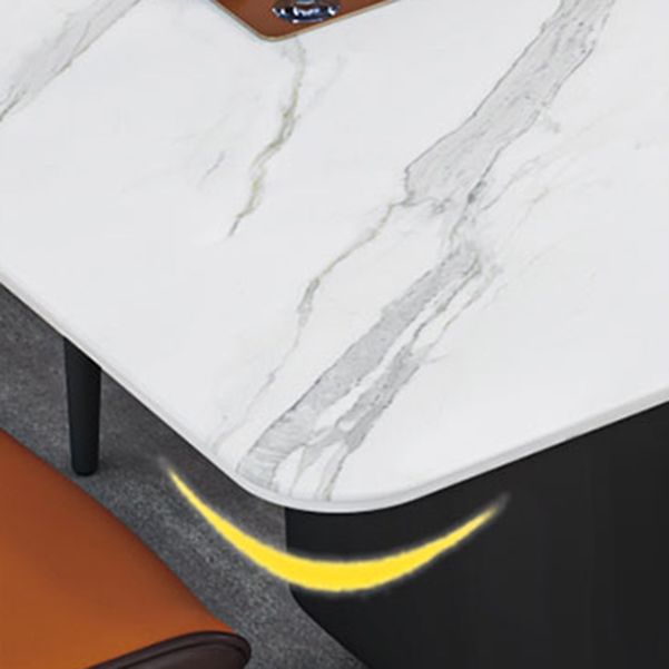 Modern Iron Dinette Set 1/2/5/7 Pieces Rectangle White Sintered Stone Top Dining Table Set Clearhalo 'Dining Room Sets' 'Dining Tables & Seating' 'dining_room_set' 'furn' 'furn_dining_room_set' 'Furniture' 'furniture_dining_room_set' 'Kitchen & Dining Furniture' 1200x1200_1ca7fb75-0be4-4088-bdf7-943af8230a9b