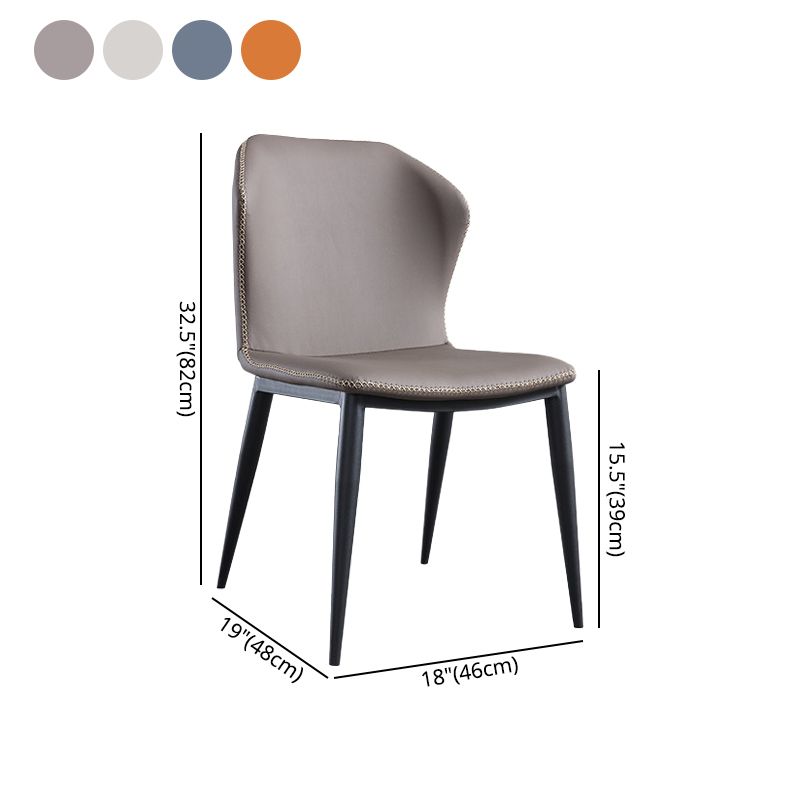 Modern Restaurant Faux Leather Side Chair Matte Finish Wingback Dining Chair Clearhalo ' kitchen&dining_furn' 'Dining Chairs' 'Dining Tables & Seating' 'dining_chair' 'furn' 'furn_dining_chair' 'Furniture' 'furniture_dining_chair' 'Kitchen & Dining Furniture' 'kitchen' 1200x1200_1ca818dc-8582-4a7c-a525-fde995874fd7
