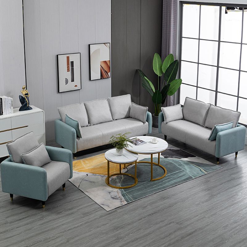 Coupchure à bois massif canapé carré de salon de salon avec oreillers