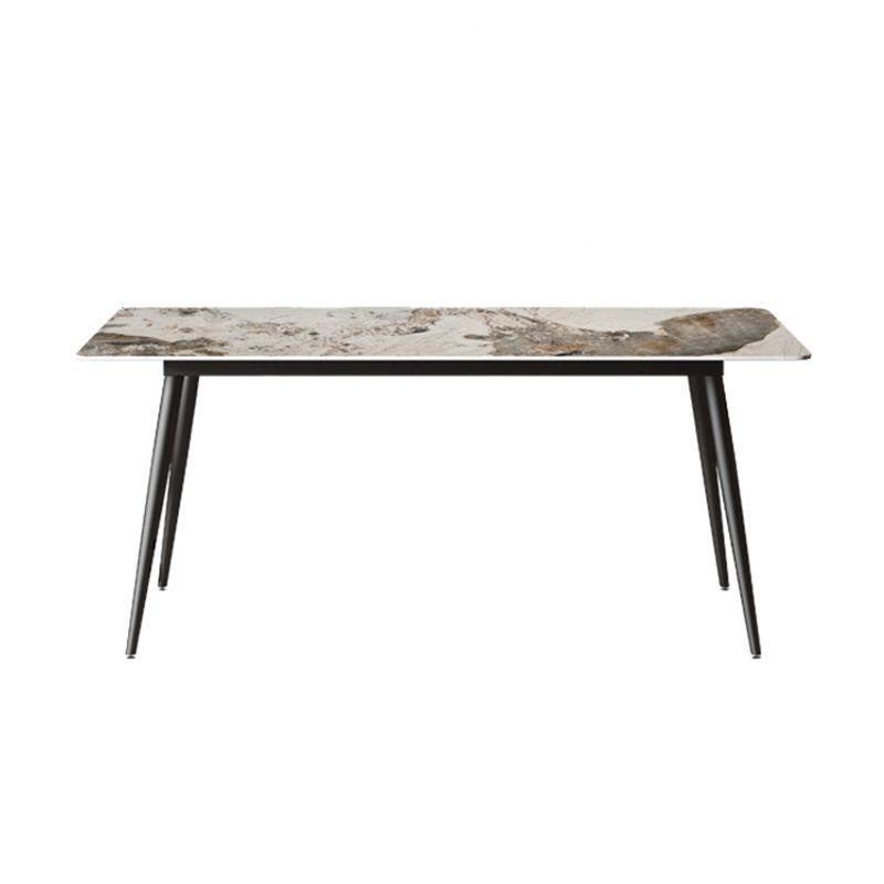 Modern Rectangle Table Sintered Stone Table with Metal Legs for Kitchen Clearhalo 'Dining Tables & Seating' 'Dining Tables' 'dining_table' 'furn' 'furn_dining_table' 'Furniture' 'Kitchen & Dining Furniture' 1200x1200_1ca86b33-ac5b-4cd4-8ae1-08ca99979016