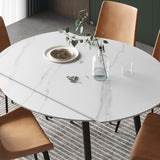 Extendable Round Dining Table Modern Sintered Stone Top Table with 4 Legs Clearhalo ' dining_table' 'Dining Tables & Seating' 'Dining Tables' 'furn' 'furn_dining_table' 'Furniture' 'furniture_dining_table' 'Kitchen & Dining Furniture' 'kitchen&dining_furn' 'kitchen' 'kitchen_dining_table' 1200x1200_1ca87f3f-21b7-420b-b2ac-07c2862266ed