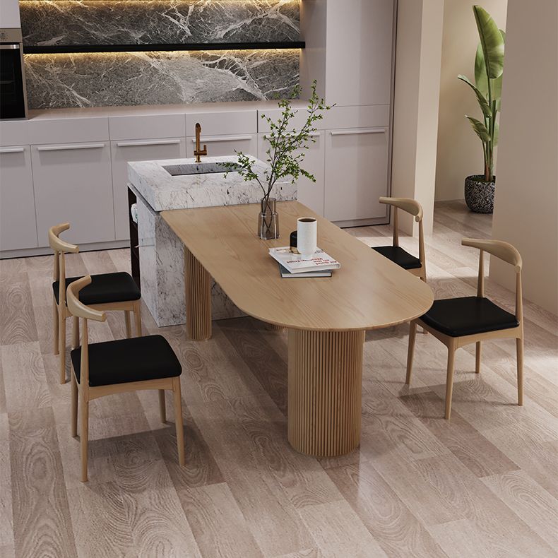Free Form Pine Wood Dining Table in Nature/Walnut Modern Island Table with 3 Legs Clearhalo ' dining_table' 'Dining Tables & Seating' 'Dining Tables' 'furn' 'furn_dining_table' 'Furniture' 'furniture_dining_table' 'Kitchen & Dining Furniture' 'kitchen&dining_furn' 'kitchen' 'kitchen_dining_table' 1200x1200_1cab3d57-9b43-4d47-b562-4bd4ef83b517