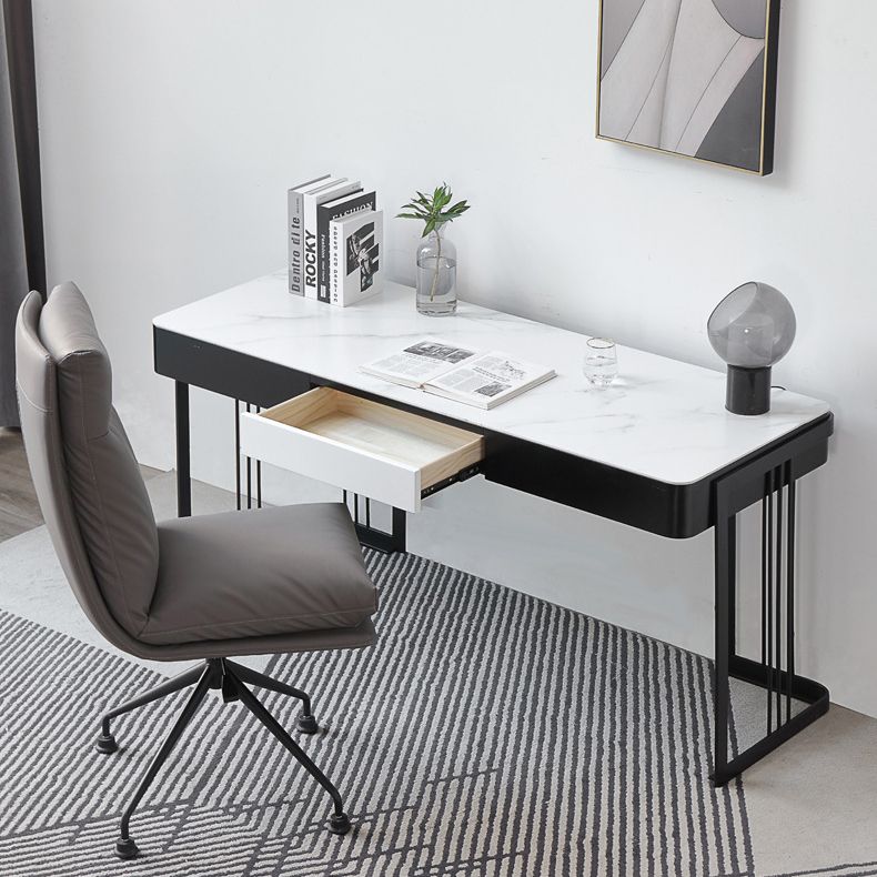 Industriële kantoorbureau rechthoekige secretaris -bureau met metalen benen