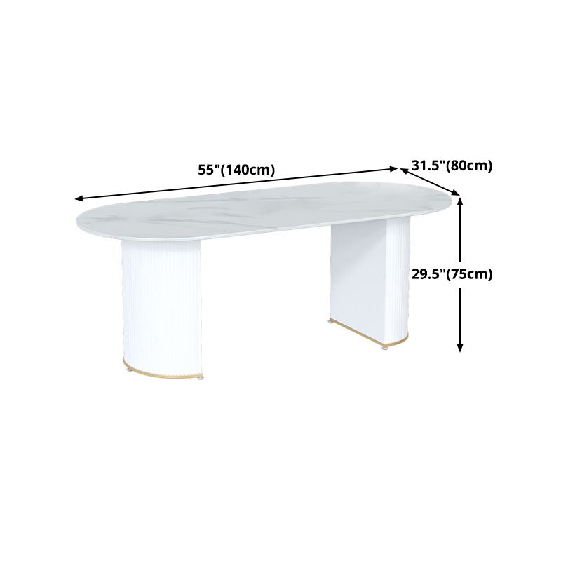 Metal Modern Oval Dining Table Sintered Stone Indoor Table for Dining Room and Kitchen Clearhalo ' dining_table' 'Dining Tables & Seating' 'Dining Tables' 'furn' 'furn_dining_table' 'Furniture' 'furniture_dining_table' 'Kitchen & Dining Furniture' 'kitchen&dining_furn' 'kitchen' 'kitchen_dining_table' 1200x1200_1cabf2d0-da73-4f34-9338-db06c487d9ee