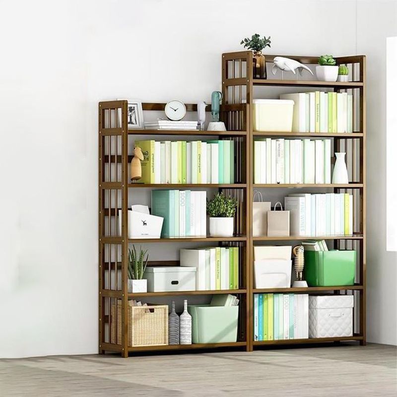 Standard Bamboo Shelf Bookcase Contemporary Brown Open Bookcase Clearhalo 'Bookcases' 'furn' 'furn_bookcases' 'Furniture' 'Office Furniture' 1200x1200_1cace65e-74c9-4663-a22a-b4d36600c35e