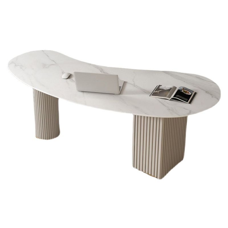 29.53" H Contemporary Office Desk White Secretary Desk with Drawers Clearhalo 'furn' 'furn_office_desk' 'Furniture' 'Office Desks' 'Office Furniture' 'office_desk' 1200x1200_1cad60f2-934d-4cdb-83ba-5bb5324cb956