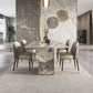 Modern Stone Dinning Room Set Rectangle Double Pedestal Base Dinner Set Clearhalo 'Dining Room Sets' 'Dining Tables & Seating' 'dining_room_set' 'Furniture' 'furniture_dining_room_set' 'Kitchen & Dining Furniture' 'kitchen&dining_furn' 'kitchen' 1200x1200_1cadcbe1-37e8-4d75-8b8c-722080a08d10