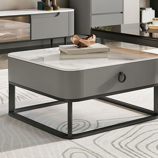 Tavolino da caffè in vetro/ardesia con cornice contemporanea tavolo da cocktail di caffè con cassetti