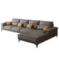 Square Arm Grey Cushion Back Contemporary Faux Leather Living Room Sofa Clearhalo 'furn' 'furn_sectionals' 'Furniture' 'furniture_sectionals' 'kitchen' 'kitchen_sectionals' 'Living Room Furniture' 'Sectionals' 1200x1200_1cb00f09-6b21-40d6-b1ba-5f3997c1144d
