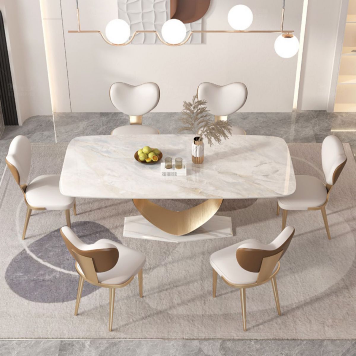 1/4/5/7/9 Pieces Dining Chairs Set Sintered Stone Dining Table Set Rectangle Table Clearhalo 'Dining Room Sets' 'Dining Tables & Seating' 'dining_room_set' 'furn' 'furn_dining_room_set' 'Furniture' 'furniture_dining_room_set' 'Kitchen & Dining Furniture' 1200x1200_1cb0e45d-1634-4f35-9578-8c37bfcf4a8e