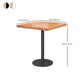 Metal Industrial Square Table Pine Solid Wood Top Table with Pedestal Base