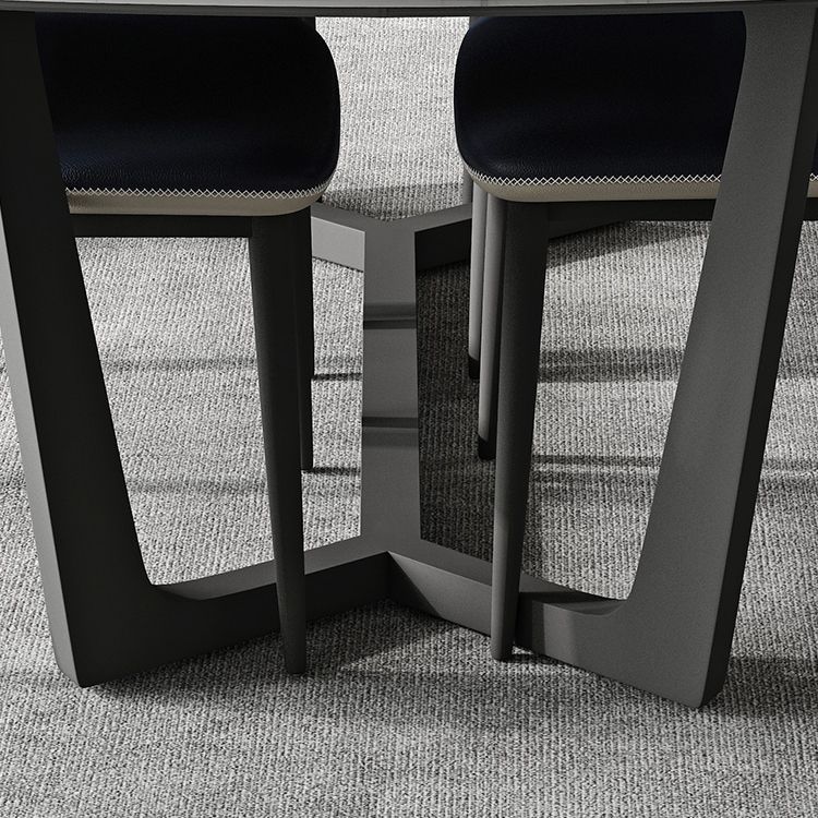 Modern Scalable Dinette Set 1/4/5/7 Pieces Dining Table Set with White Sintered Stone Top Clearhalo 'Dining Room Sets' 'Dining Tables & Seating' 'dining_room_set' 'furn' 'furn_dining_room_set' 'Furniture' 'furniture_dining_room_set' 'Kitchen & Dining Furniture' 1200x1200_1cb2533b-51e4-489e-9cfa-6f168a21dd7a