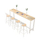 Rectangular Bar-height Table Wood Top Pub Table with White Base Clearhalo 'Bar Furniture' 'Bar Tables' 'bar_tables' 'furn' 'furn_bar_tables' 'Furniture' 'Kitchen & Dining Furniture' 1200x1200_1cb356e7-8869-4d15-9386-353051884a35