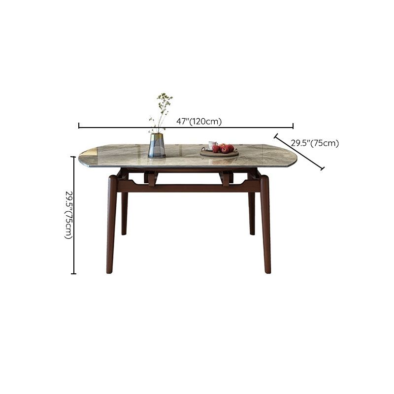 4 Legs Dining Table Sintered Stone Extendable Table for Kitchen Clearhalo 'Dining Tables & Seating' 'Dining Tables' 'dining_table' 'furn' 'furn_dining_table' 'Furniture' 'Kitchen & Dining Furniture' 1200x1200_1cb3e8fe-b682-4c35-9b93-a37b66c64471