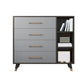 15.74" W Gray Accent Chest with Solid Wood Straight Legs Chest with Drawers