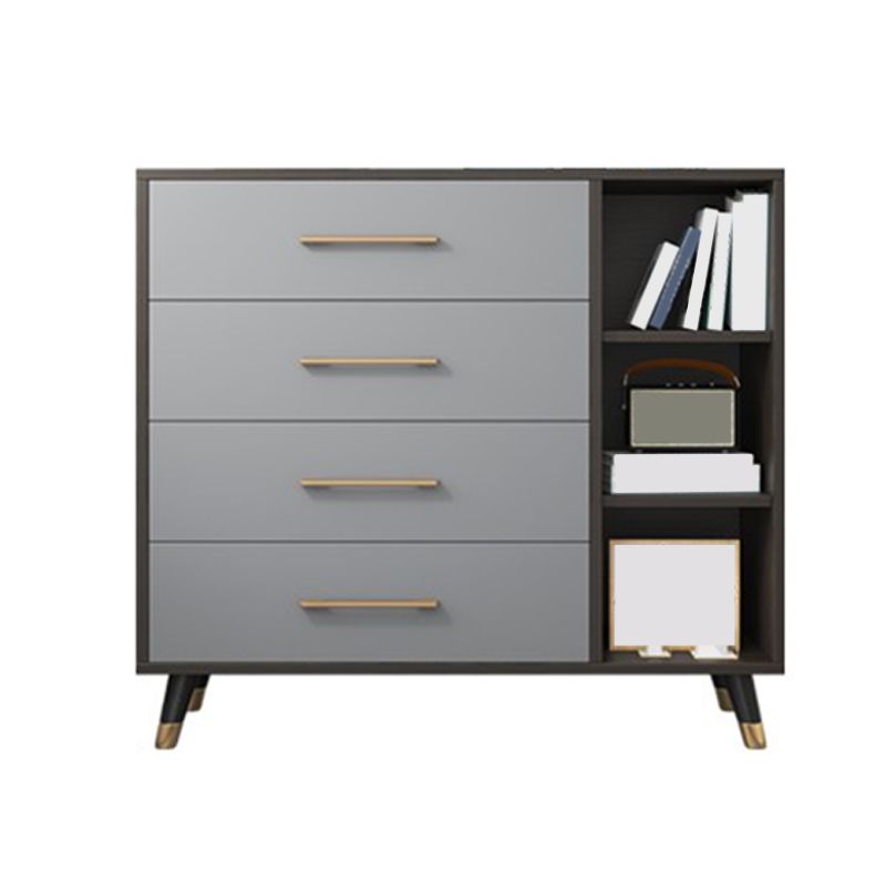 15.74" W Gray Accent Chest with Solid Wood Straight Legs Chest with Drawers