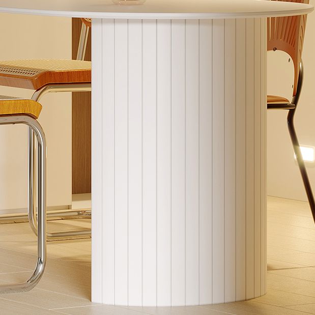Mesa de comedor con pedestal doble blanco Mesa de comedor moderna con tapa de piedra