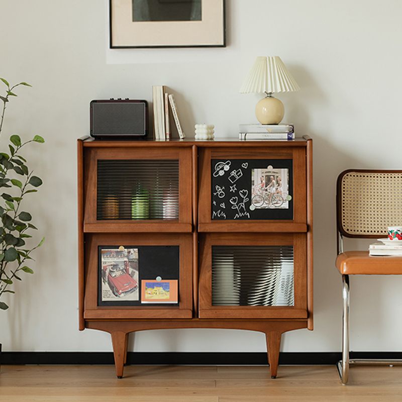 Mid-Century Design Natural Cabinet with 4 Doors in Pine Wood Clearhalo 'Cabinets & Chests' 'cabinets_chests' 'furn' 'furn_cabinets_chests' 'Furniture' 'Living Room Furniture' 1200x1200_1cb5a4cb-58c2-447f-a90e-c1b1a3680c76