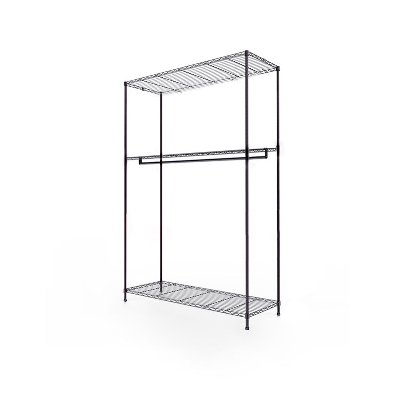 Black Contemporary Style Armoire Metal Steel Armoire for Bedroom Clearhalo 'Armoires & Wardrobes' 'armoires_wardrobes' 'Bedroom Furniture' 'furn' 'furn_armoires_wardrobes' 'Furniture' 1200x1200_1cb5c189-d153-45d1-b08c-86bc8778b234