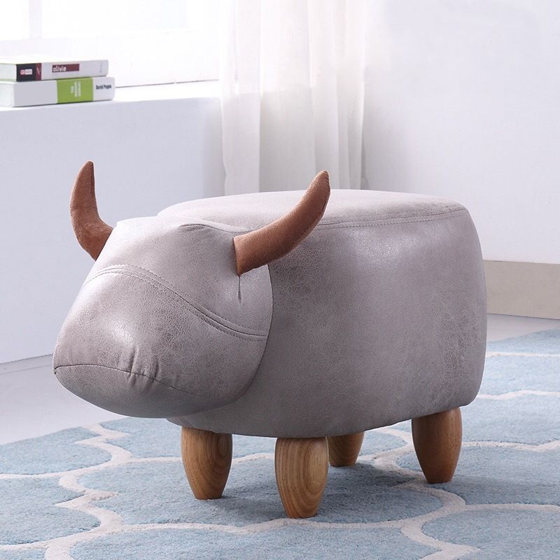 Contemporary Standard Ottoman with Upholstered Faux Leather Top Pouf Clearhalo 'furn' 'furn_ottomans_poufs' 'Furniture' 'Living Room Furniture' 'Ottomans & Poufs' 'ottomans_poufs' 1200x1200_1cb64d1d-0d46-4a85-a405-bd6ce00e0efe