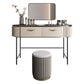 2 Storage Drawers Dresser with Mirror & Padded Stool Contemporary Stone Top Vanity Clearhalo 'Bedroom Furniture' 'furn' 'furn_makeup_vanities' 'Furniture' 'Makeup Vanities' 'makeup_vanities' 1200x1200_1cb83af4-a92c-499b-85ce-7f557e81976f