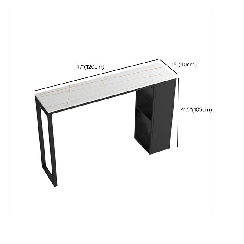 Table de comptoir de bar en pierre industrielle Table de comptoir de bar rectangulaire avec pieds en métal pour la cuisine