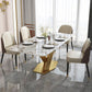 Metal Traditional Luxury Table Rectangle Sintered Stone Indoor Table with Pedestal Clearhalo ' dining_table' 'Dining Tables & Seating' 'Dining Tables' 'furn' 'furn_dining_table' 'Furniture' 'furniture_dining_table' 'Kitchen & Dining Furniture' 'kitchen&dining_furn' 'kitchen' 'kitchen_dining_table' 1200x1200_1cbb6089-7099-4c64-995f-a583104b35d6