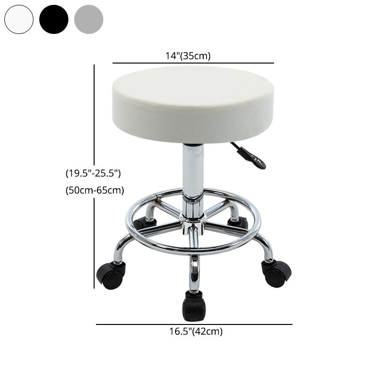 Adjustable Modern Counter Bar Stool Armless Leather Backless Bar Stool with Metal Base Clearhalo 'Bar Furniture' 'Bar Stools' 'bar_stools' 'furn' 'furn_bar_stools' 'furniture_bar_stools' 'Kitchen & Dining Furniture' 'kitchen&dining_furn' 'kitchen' 'kitchen_furn' Furniture' 1200x1200_1cbbc7b7-36b1-47f3-9888-0a6d426fb2d0
