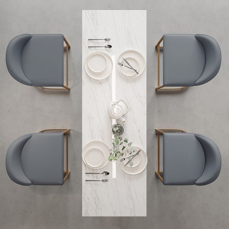 Ensemble de Table de Bar Glam, 1/5 pièces, Table de comptoir rectangulaire en pierre avec tabourets hauts pour cuisine