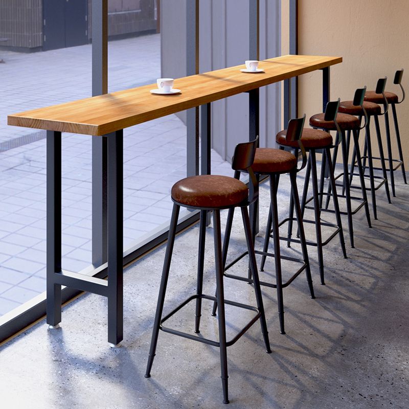 1/4/7 stuks industriële ijzeren balk tafel set rechthoek dennenhout bistro set met voetsteun