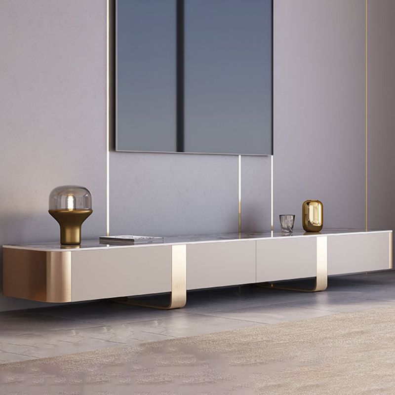 Glam TV Console Enclosed Storage Stone Media Console with Drawers for Living Room Clearhalo 'furn' 'furn_tv_stands_entertainment_centers' 'Furniture' 'Living Room Furniture' 'TV Stands & Entertainment Centers' 'TV Stands & Media Storage Furniture' 'tv_stands_entertainment_centers' 1200x1200_1cbf42b9-c3df-40e9-a8b1-40137267e669